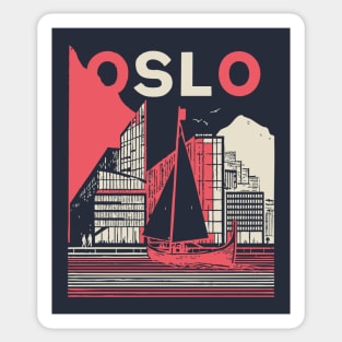 Oslo Norway Modern Travel Poster Art Sticker